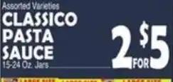 Bravo Supermarkets Classico pasta sauce offer