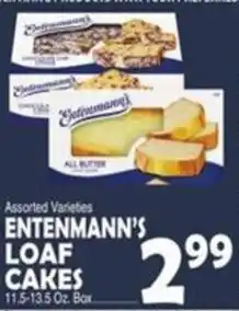 Bravo Supermarkets Entenmann's loaf cakes offer