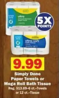 Schnucks Simply Done Paper Towels or Mega Roll Bath Tissue offer