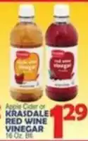 Bravo Supermarkets Krasdale apple cider or red wine vinegar offer