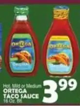 Bravo Supermarkets Ortega taco sauce offer
