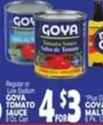 Bravo Supermarkets Goya tomato sauce offer