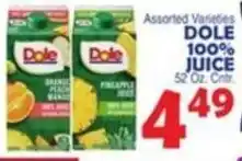 Bravo Supermarkets Dole 100% juice offer