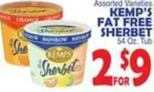 Bravo Supermarkets Kemp's fat free sherbet offer