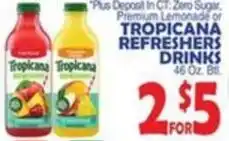 Bravo Supermarkets Tropicana refreshers drinks offer
