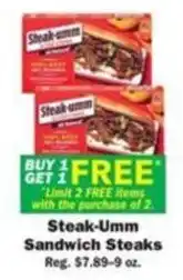 Schnucks Steak-Umm Sandwich Steaks offer