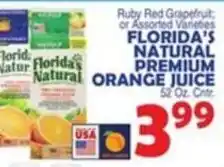 Bravo Supermarkets Florida's Natural Premium Orange Juice offer