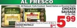 Bravo Supermarkets Al fresco chicken sausage offer