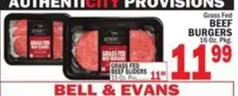 Bell & Evans grass fed beef burgers