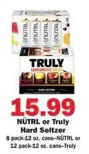 Schnucks Nütrl or Truly Hard Seltzer offer