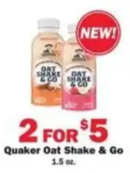 Schnucks Quaker oat shake & go offer