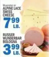 Bravo Supermarkets Muenster or Alpine Lace Swiss Cheese offer