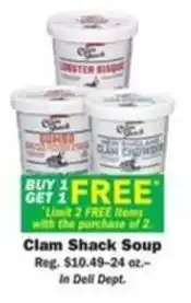Schnucks Clam Shack Soup offer