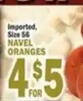 Bravo Supermarkets navel oranges offer