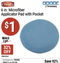 Harbor Freight Tools Grants 6 in. Microfiber Applicator Pad with Pocket offer