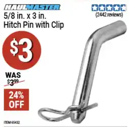 Harbor Freight Tools Haulmaster hitch pin with clip offer