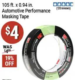 Harbor Freight Tools 3M automotive performance masking tape offer