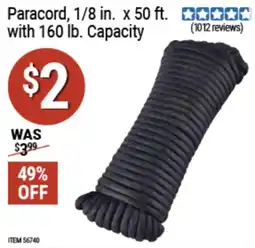 Harbor Freight Tools Paracord offer