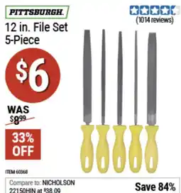 Harbor Freight Tools Pittsburgh 12 in. File Set offer