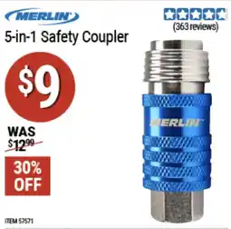 Harbor Freight Tools Merlin 5-in-1 Safety Coupler offer