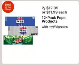 Walgreens 12-Pack Pepsi Products offer