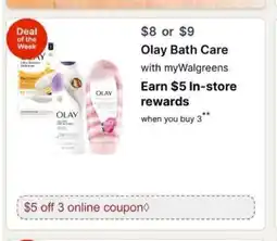 Walgreens Olay Bath Care offer