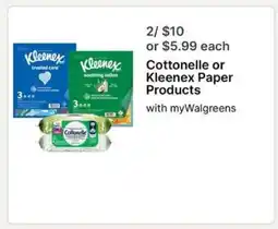 Walgreens Cottonelle or Kleenex Paper Products offer