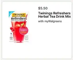 Walgreens Twinings Refreshers Herbal Tea Drink Mix offer