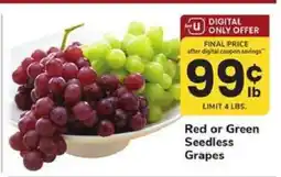 Safeway Red or Green Seedless Grapes offer