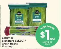 Safeway Celery or Signature SELECT Green Beans offer