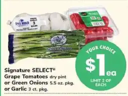 Safeway Signature SELECT Grape Tomatoes, Green Onions, or Garlic offer