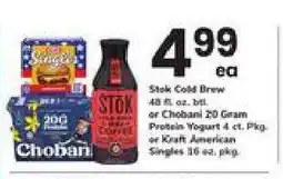 Safeway Stok Cold Brew, Chobani Yogurt, Kraft Singles offer