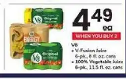 Safeway V8 V-Fusion Juice offer