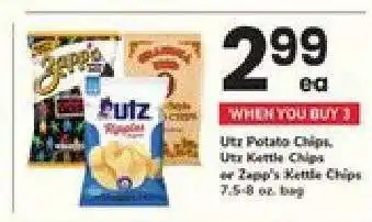 Utz Potato Chips, Utz Kettle Chips or Zapp's Kettle Chips