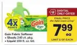 Safeway Gain Fabric Softener offer
