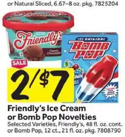 Stop&Shop Friendly's Ice Cream or Bomb Pop Novelties offer