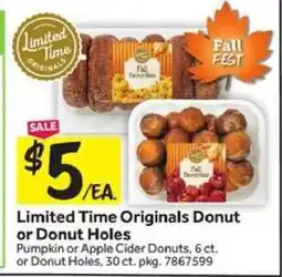 Stop&Shop Limited Time Originals Donut or Donut Holes offer