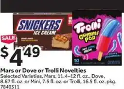 Stop&Shop Mars or Dove or Trolli Novelties offer