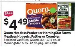Stop&Shop Quorn Meatless Product or MorningStar Farms Meatless Nuggets, Patties or Crumbles offer