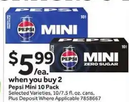 Stop&Shop Pepsi Mini 10 Pack offer
