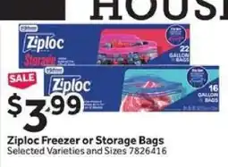 Stop&Shop Ziploc Freezer or Storage Bags offer