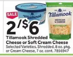 Stop&Shop Tillamook Shredded Cheese or Soft Cream Cheese offer