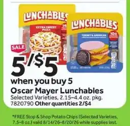 Stop&Shop Oscar Mayer Lunchables offer