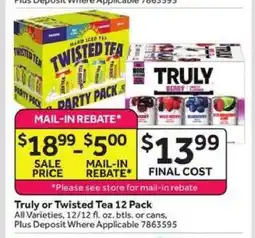 Stop&Shop Truly or Twisted Tea 12 Pack offer