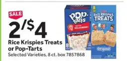 Stop&Shop Rice Krispies Treats or Pop-Tarts offer