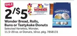 Stop&Shop Wonder Bread, Rolls, Buns or Tastykake Donuts offer