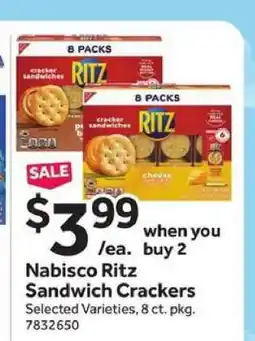 Stop&Shop Nabisco Ritz Sandwich Crackers offer
