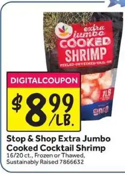Stop&Shop Stop & Shop Extra Jumbo Cooked Cocktail Shrimp offer