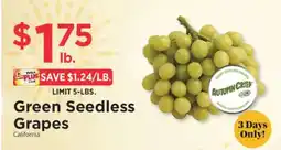 ShopRite Green Seedless Grapes offer