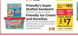 ShopRite Friendly's Super Stuffed Sandwich & Friendly Ice Cream and Novelties offer